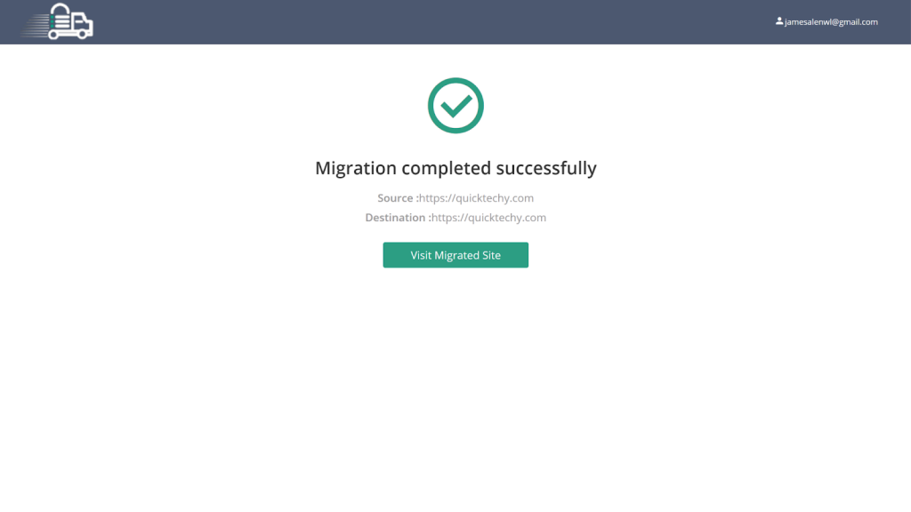 How to Migrate WordPress Site to New Host - Migration Completed Successfully